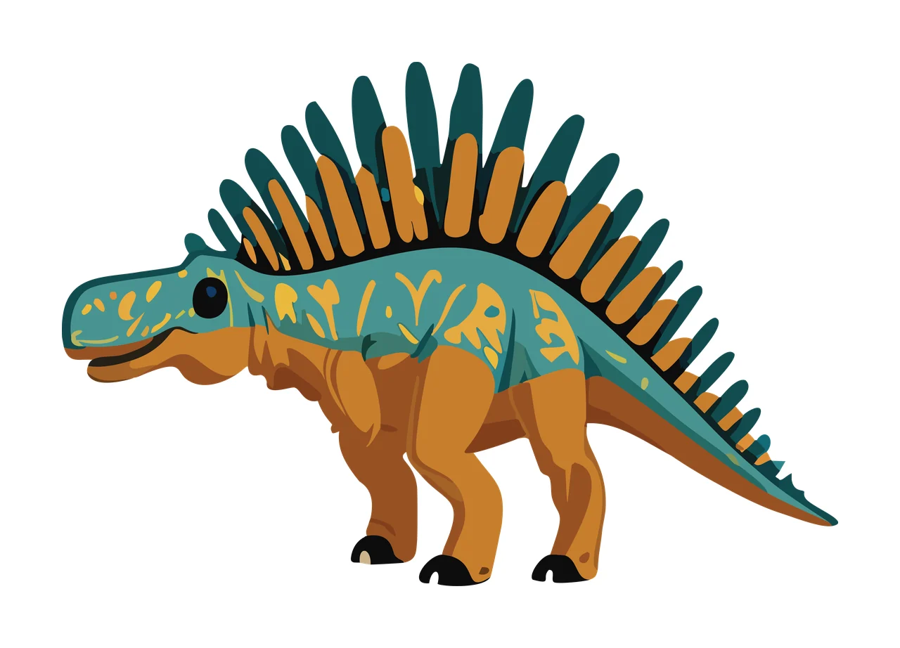 Dinosaur Spiky Silhouette Graphic standing spikes black white