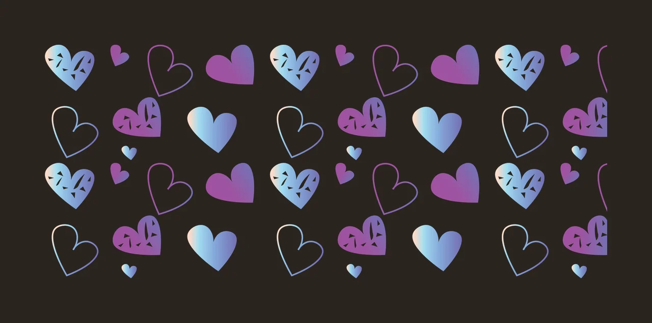 Can Glass Wrap Hearts Pattern Of Solid repeating outlines black contrast preview thumbnail