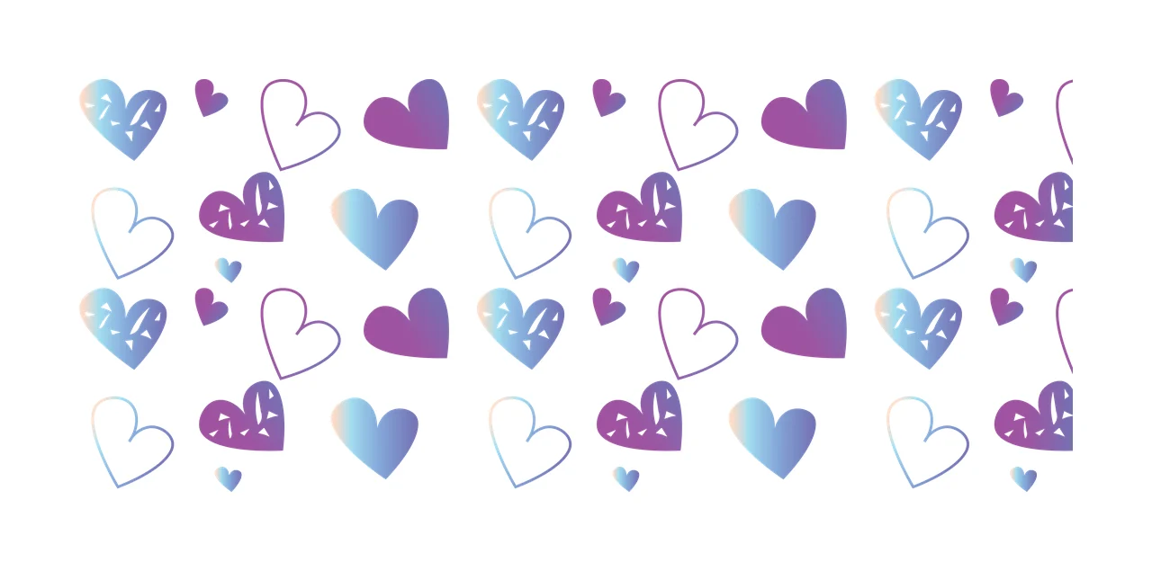 Can Glass Wrap Hearts Pattern Of Solid repeating outlines black