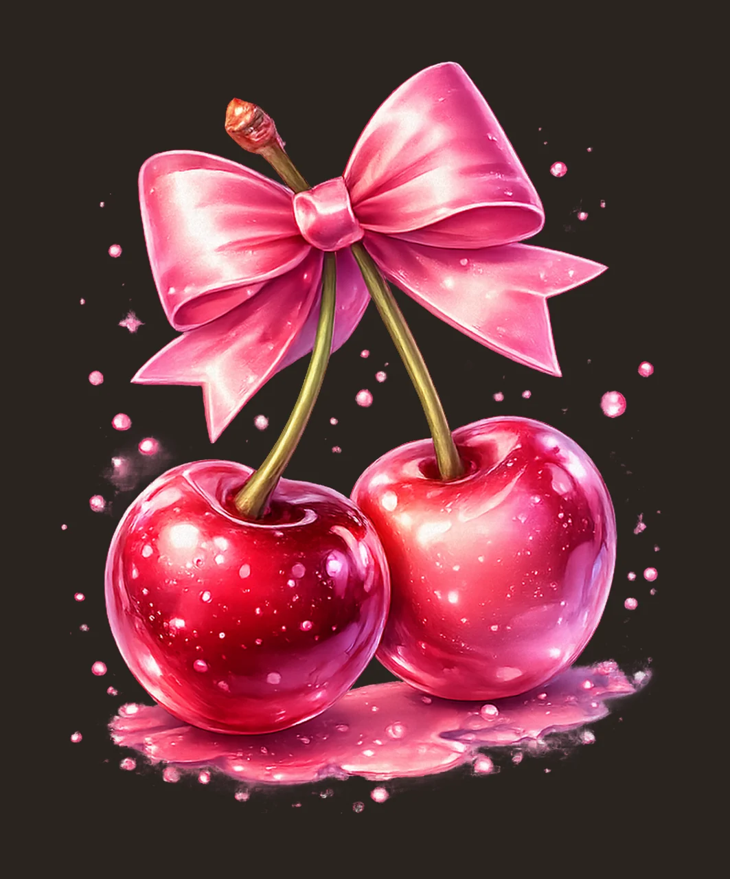 Cherry coquette shirt pink bow design coquette aesthetic contrast preview thumbnail