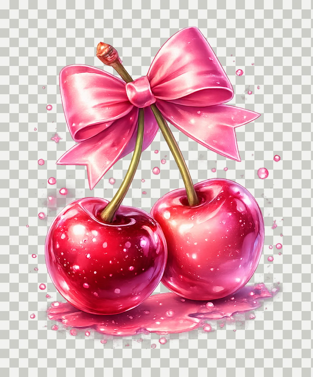 Cherry coquette shirt pink bow design coquette aesthetic transparency and detail preview thumbnail