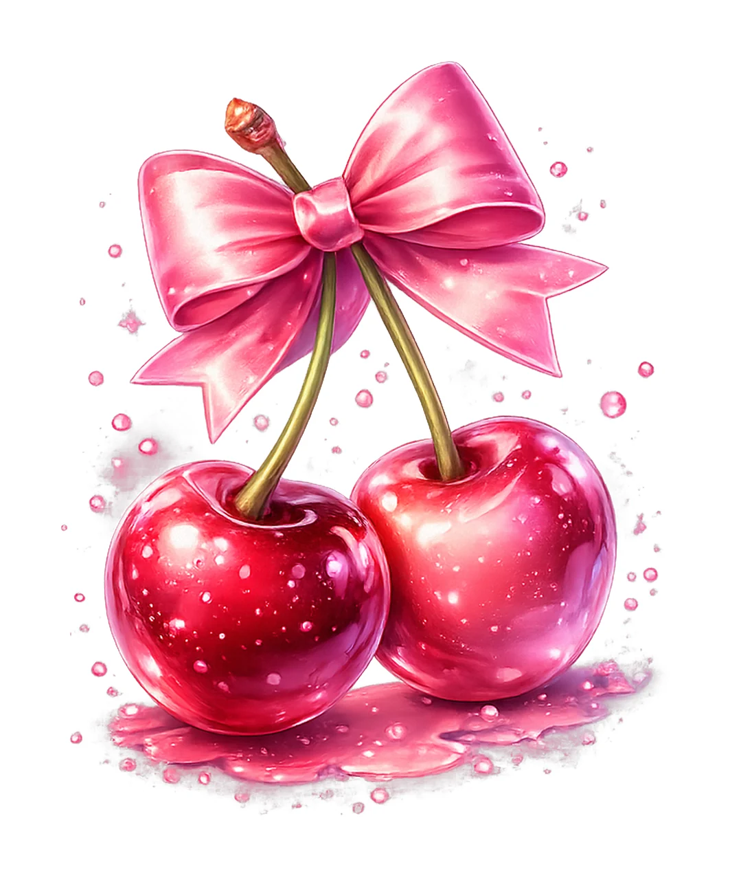 Cherry coquette shirt pink bow design coquette aesthetic