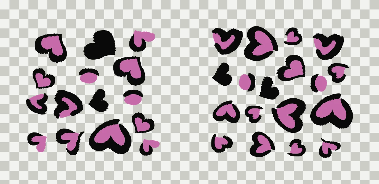 Heart Can Glass Wrap Black Shapes In Scattered silhouette white transparency and detail preview thumbnail