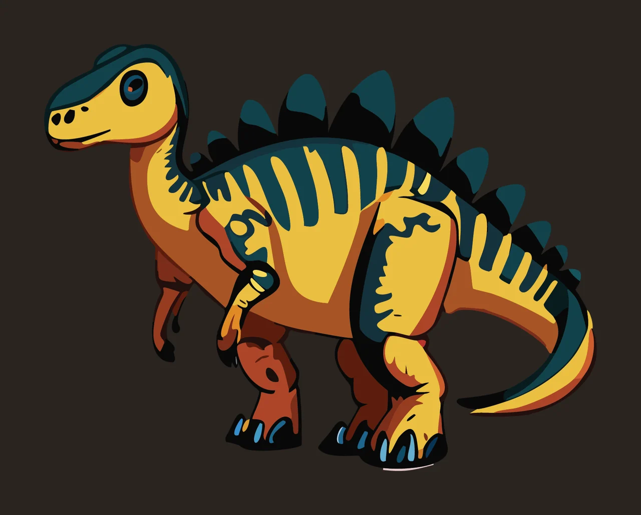 Dinosaur Spiny Back Silhouette Graphic standing black white contrast preview thumbnail