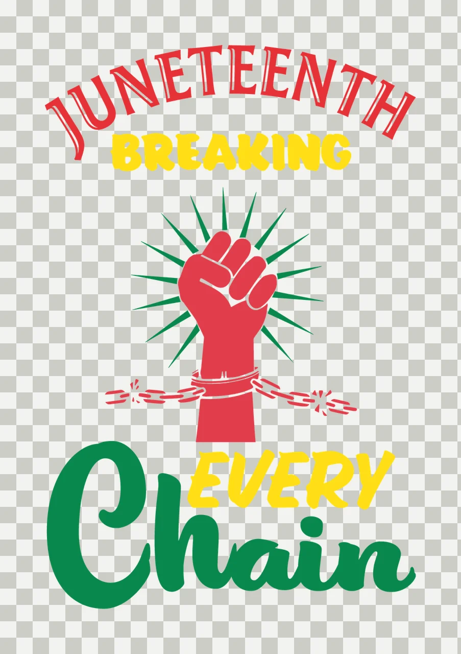 Breaking Chain Text Illustration fist raised chains sunburst transparency and detail preview thumbnail