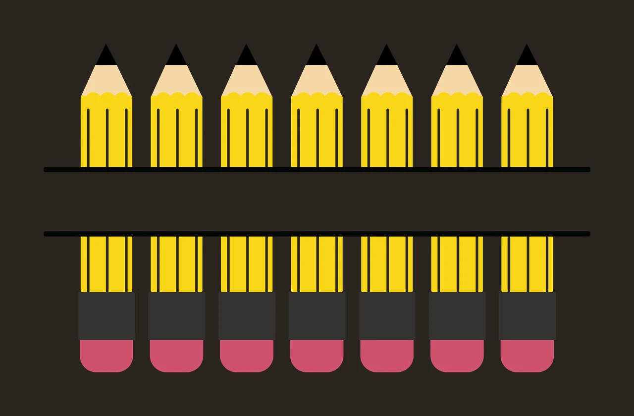 Black And White Pencil Illustration pencils aligned dividing line contrast preview thumbnail