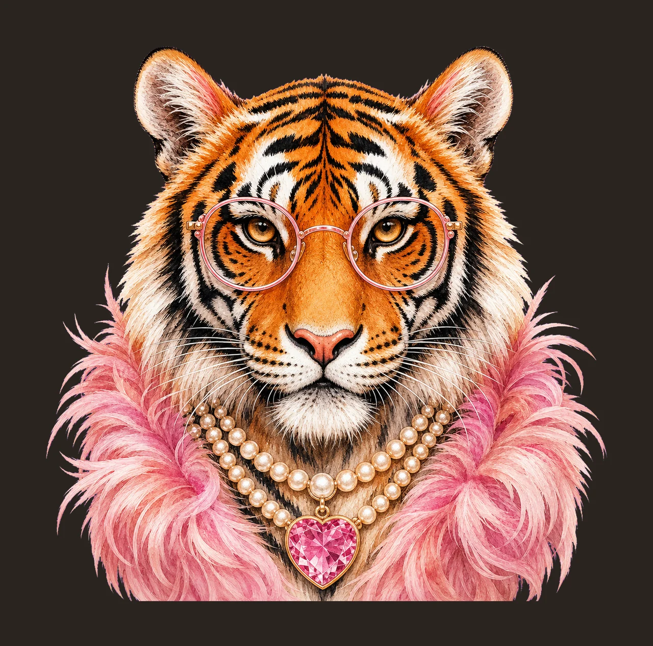Glam Tiger PNG Preppy Tiger PNG Bling Design Everyday bundle 02 contrast preview thumbnail