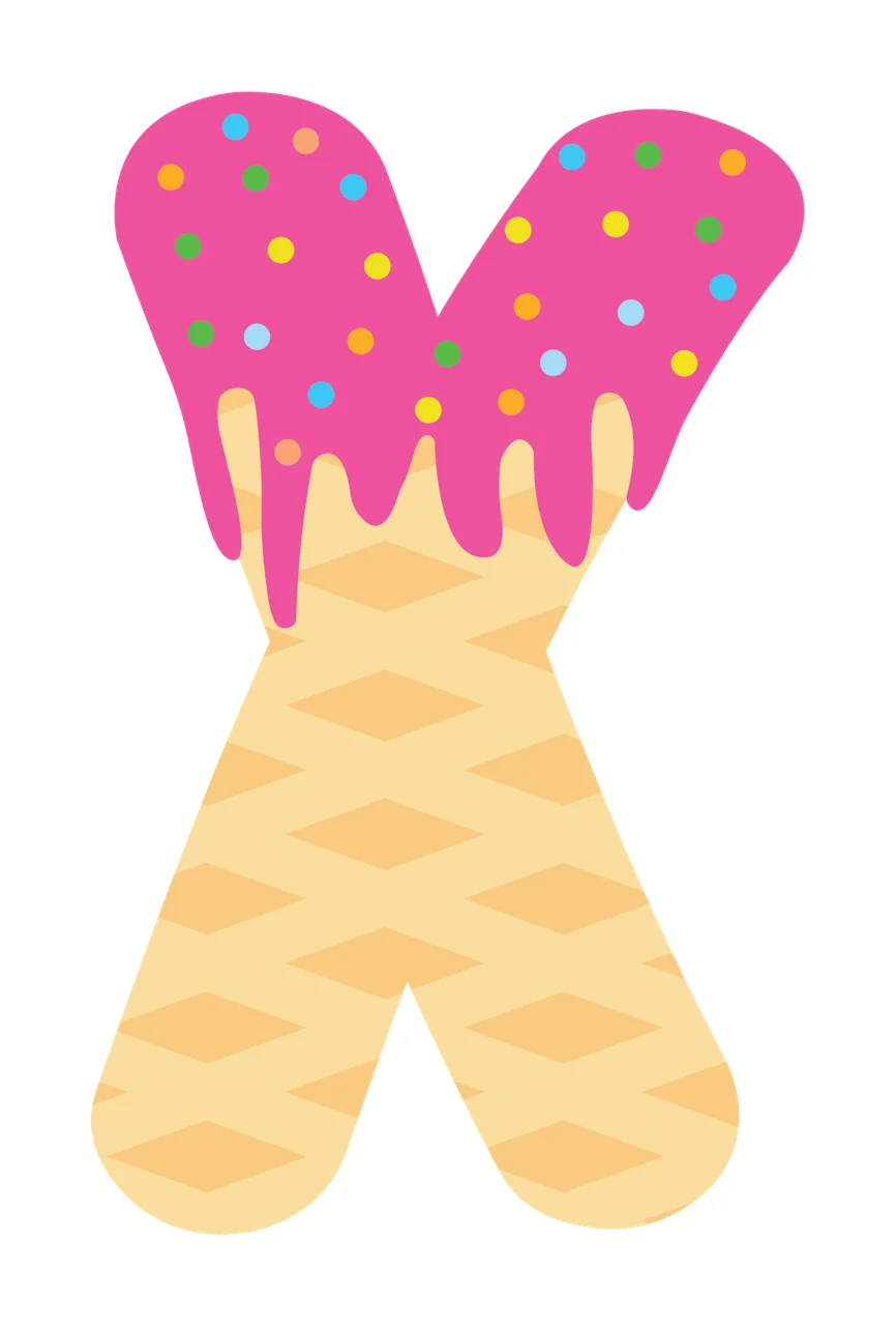 Ice Cream Font Character 15 scalable logo design icon