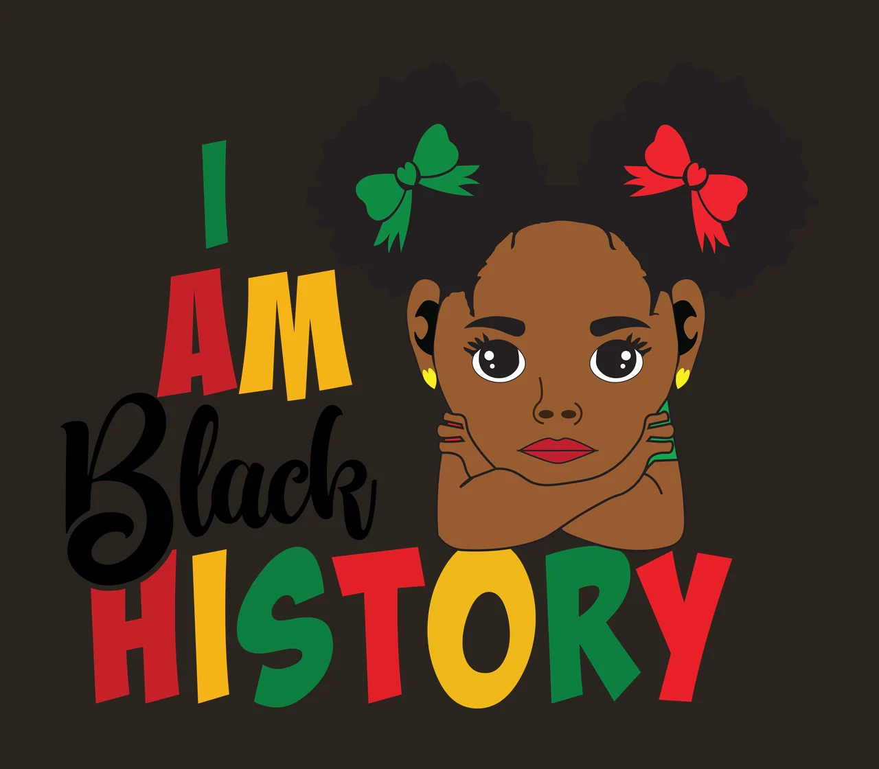 I Am A Black History Head Silhouette hair typography graphics contrast preview thumbnail