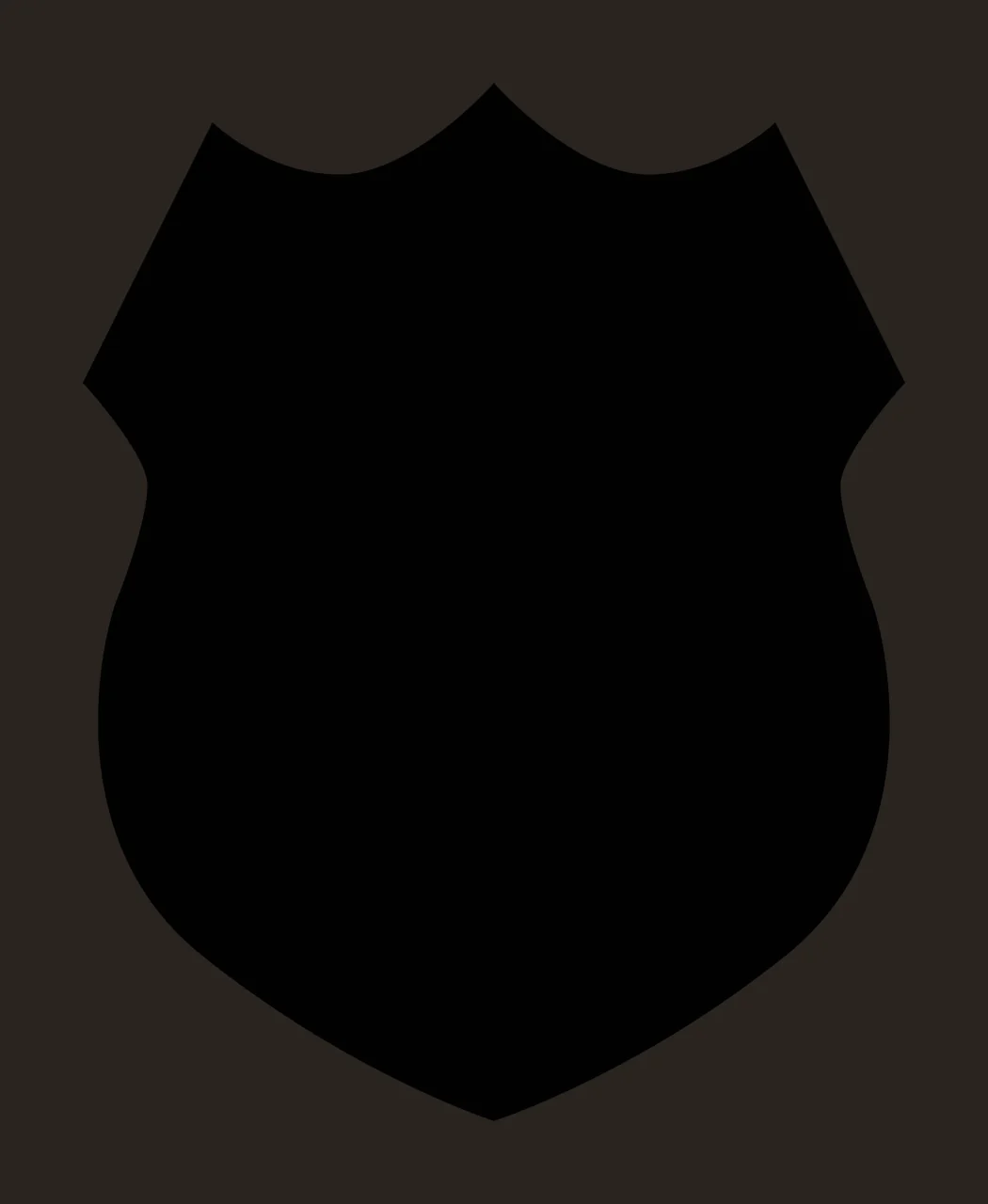 Keychain Black Shield Emblem With Triple Peak stationary silhouette contrast preview thumbnail