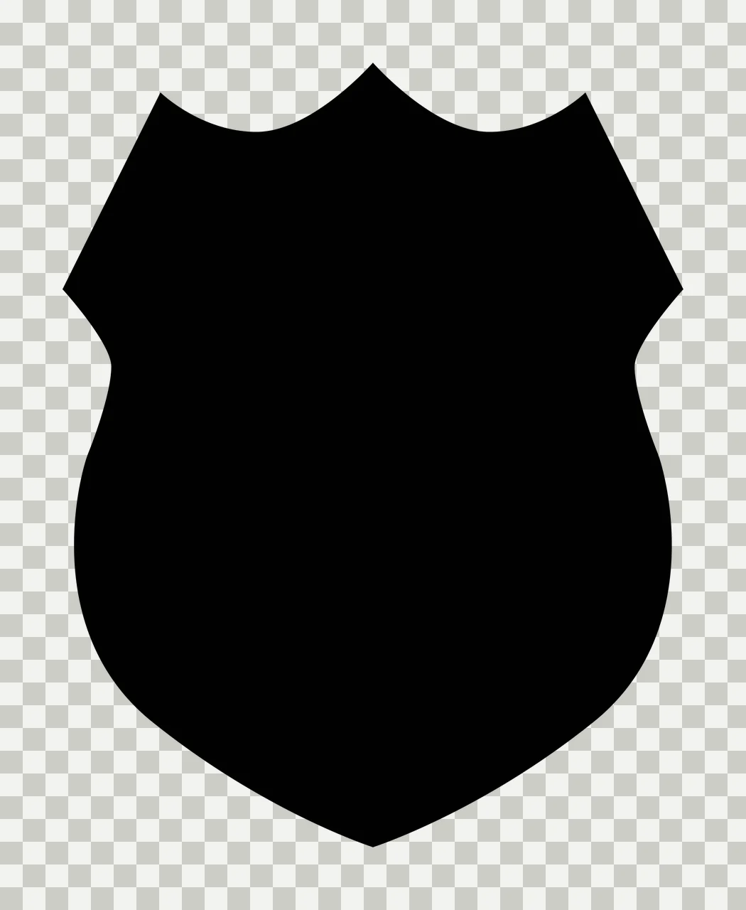 Keychain Black Shield Emblem With Triple Peak stationary silhouette transparency and detail preview thumbnail