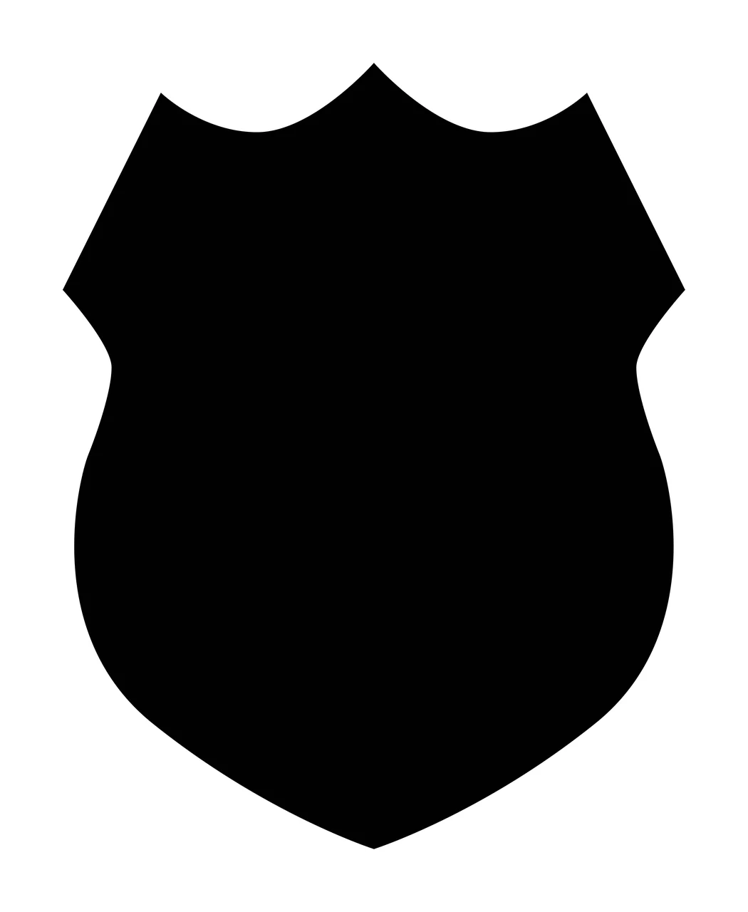 Keychain Black Shield Emblem With Triple Peak stationary silhouette