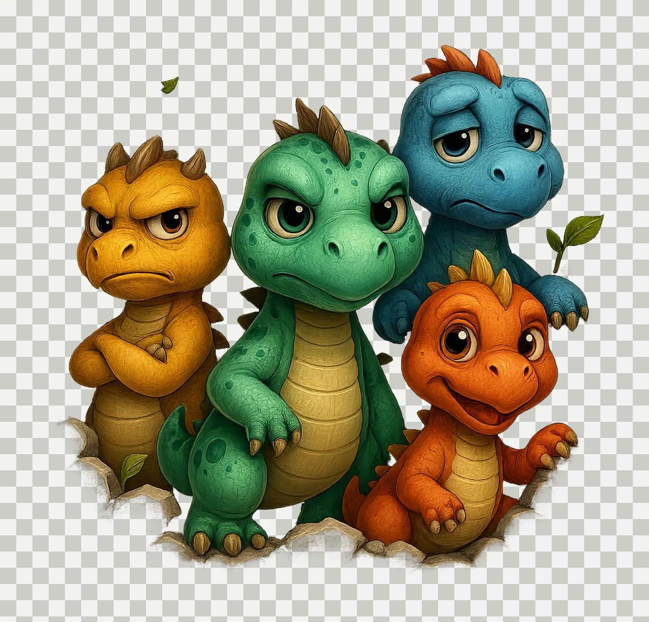 3D Dinosaur Colorful Kids Sublimation Design Cute Dino transparency and detail preview thumbnail