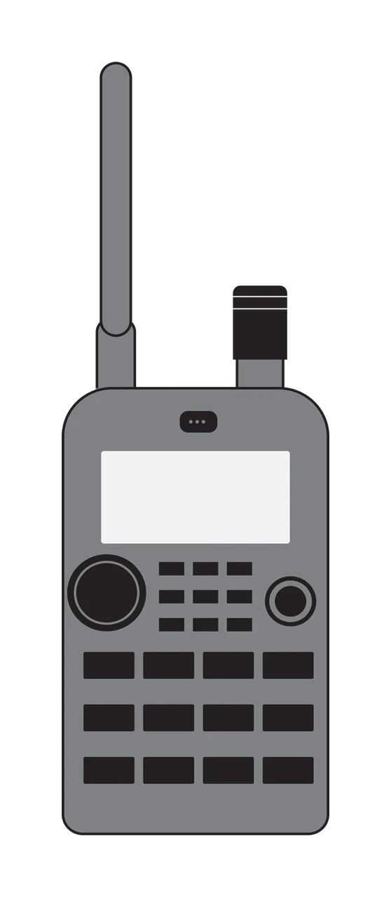 Black Silhouette Of A Handheld Radio Device antenna white plain