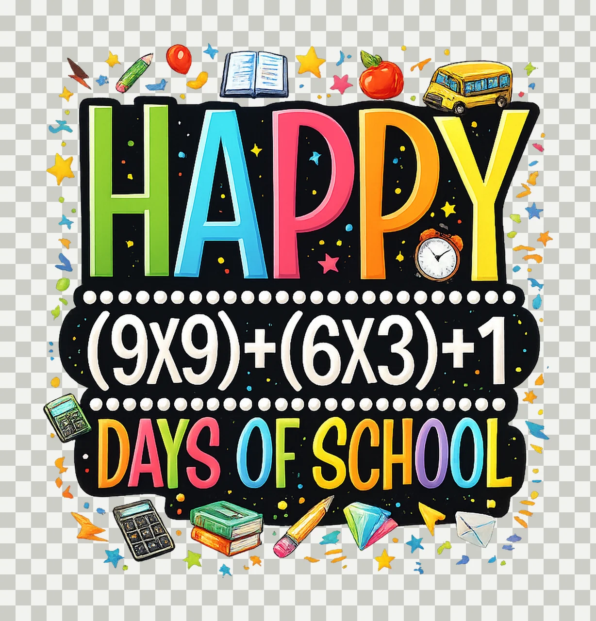 Math 100 days of school Teacher Shirt Design Educational transparency and detail preview thumbnail