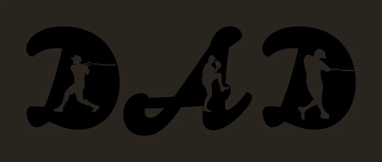 Baseball Dad Text With Three Player Silhouettes Inside and contrast preview thumbnail