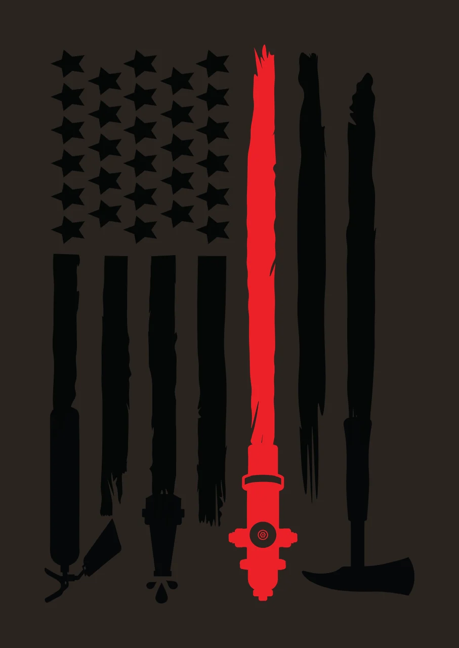 Flag Tools Vertical Graphic With Aligned Below stars extinguisher contrast preview thumbnail