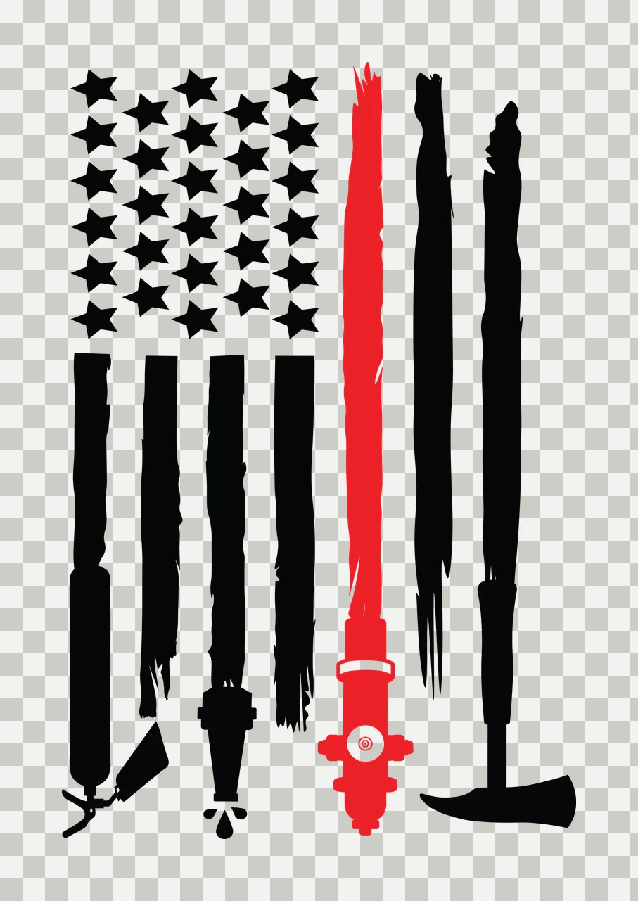 Flag Tools Vertical Graphic With Aligned Below stars extinguisher transparency and detail preview thumbnail