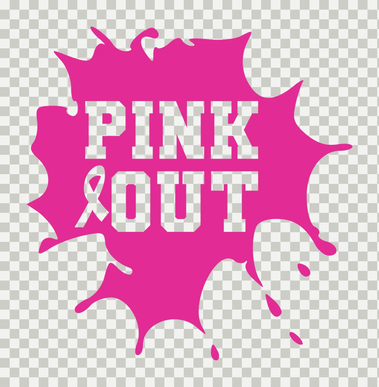 Pink Out Text In Ink Blot ribbon black white typography symbol transparency and detail preview thumbnail