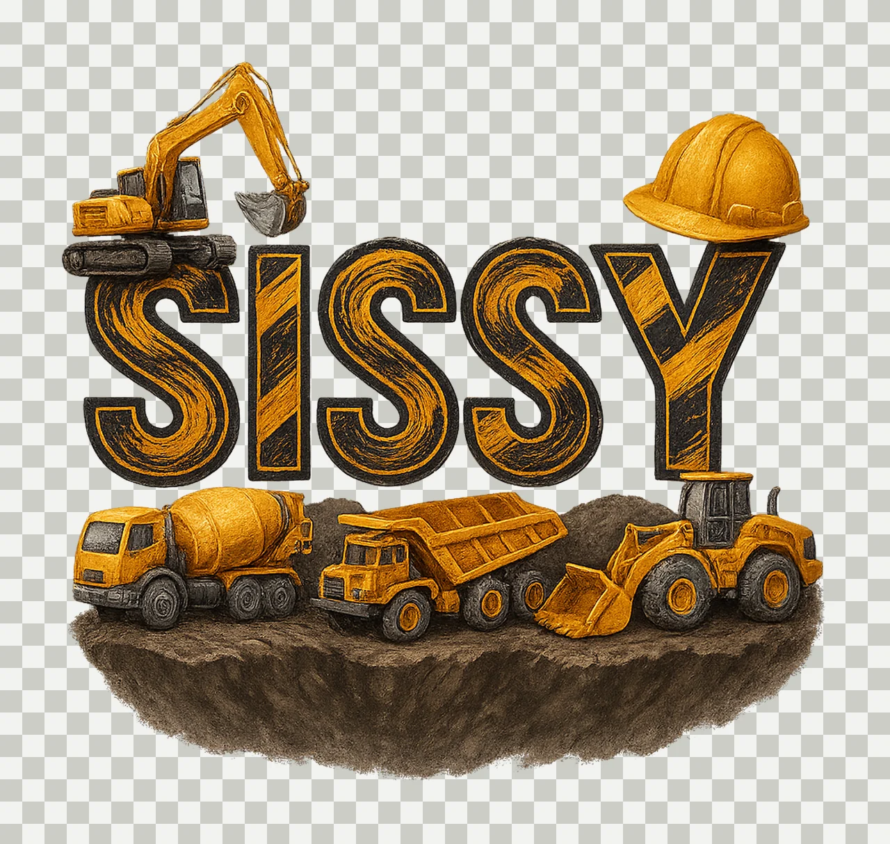 Sissy construction birthday racing sublimation design transparency and detail preview thumbnail