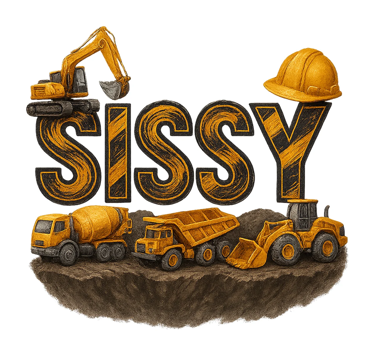 Sissy construction birthday racing sublimation design