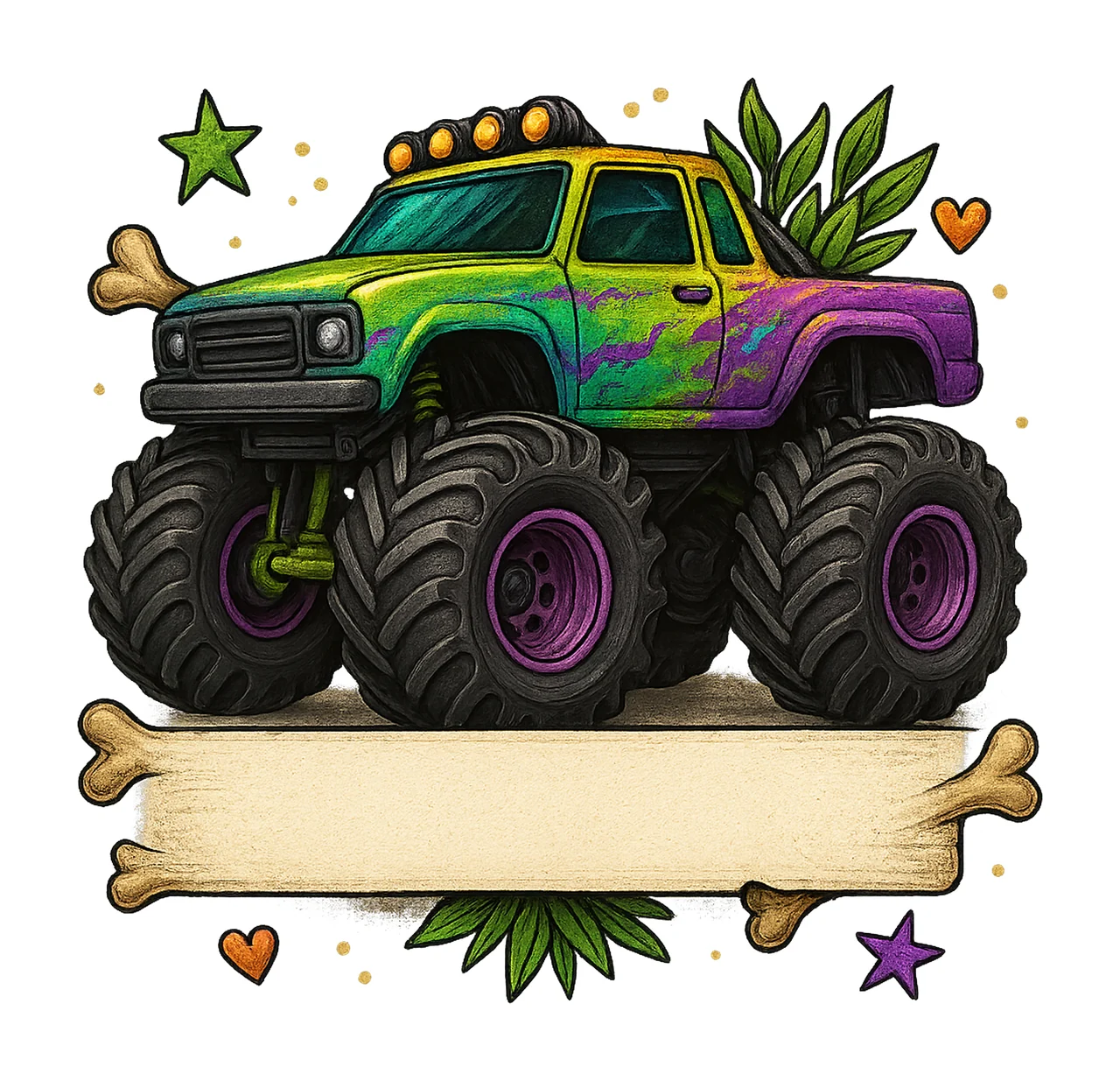 Monster Truck Your Name Customizable Truck Sublimation