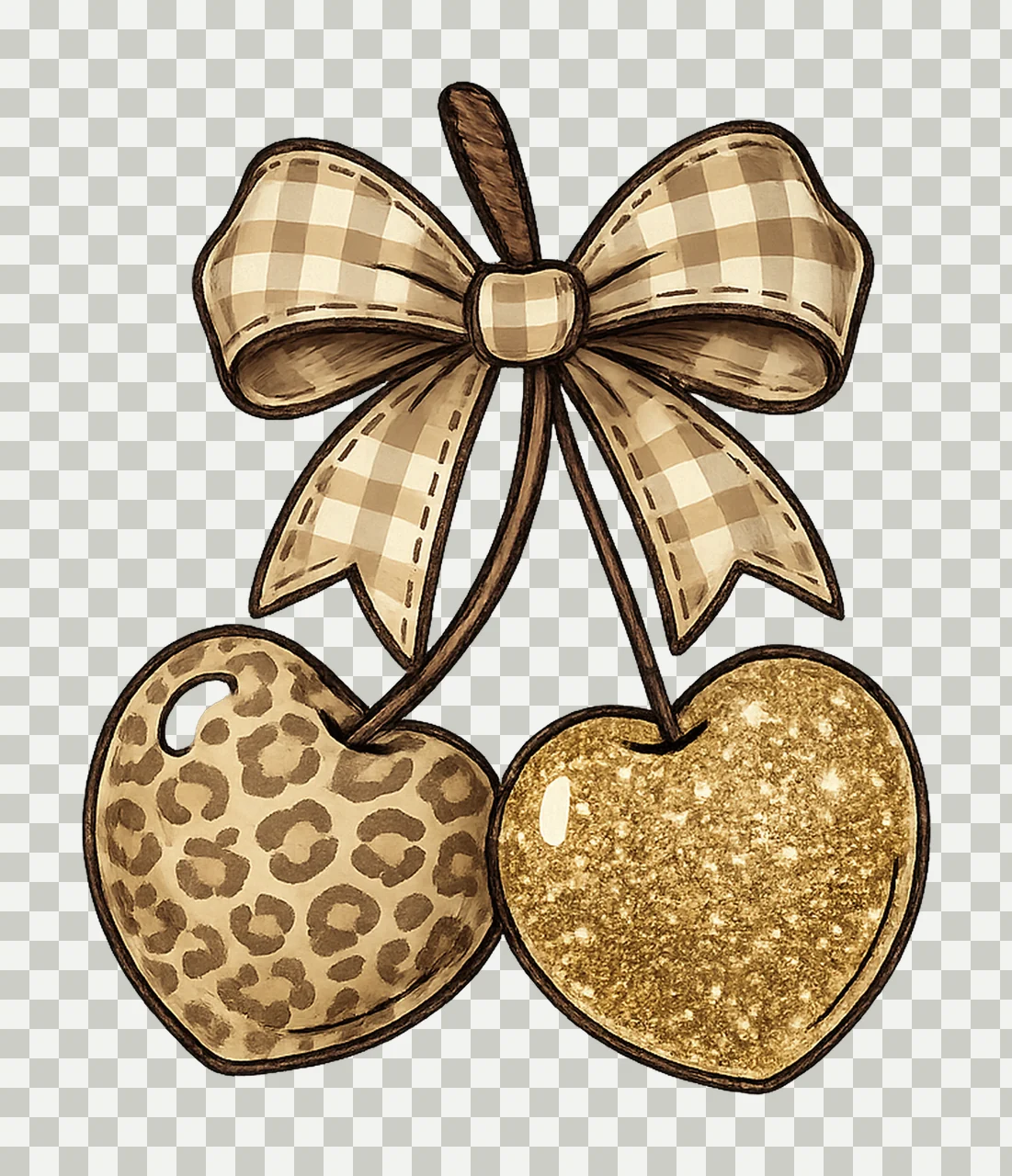 Leopard Glitter Cherry Coquette Aesthetic Sublimation Design transparency and detail preview thumbnail