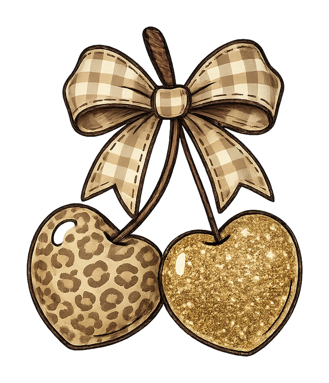 Leopard Glitter Cherry Coquette Aesthetic Sublimation Design