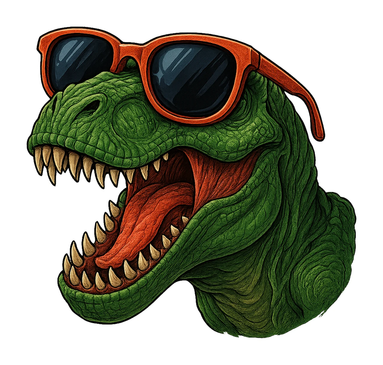 Dinosaur with Sunglasses Sublimation Cool Dino Artwork Fun