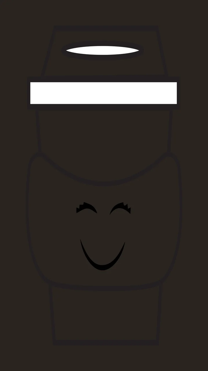 Cartoon Illustration of Smiling coffee cup with lid and sleeve with smile and closed eyes in black and white contrast preview thumbnail