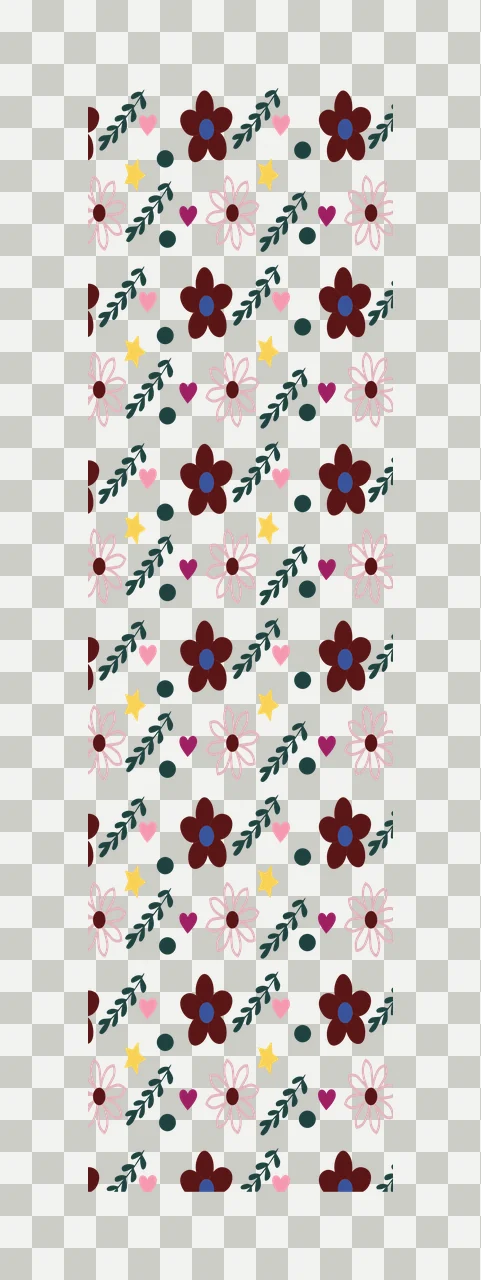 Floral And Heart Pattern Repeat repeating flowers hearts stars transparency and detail preview thumbnail