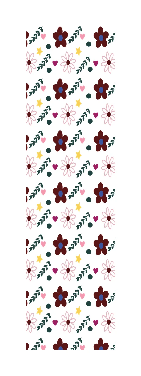 Floral And Heart Pattern Repeat repeating flowers hearts stars