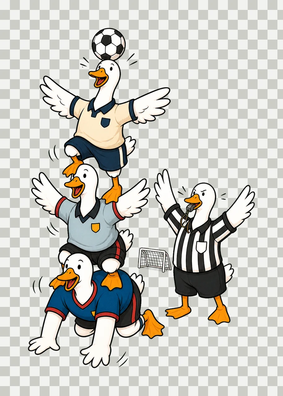 Funny Goose Soccer Team Digital Referee Goalie Variation E transparency and detail preview thumbnail