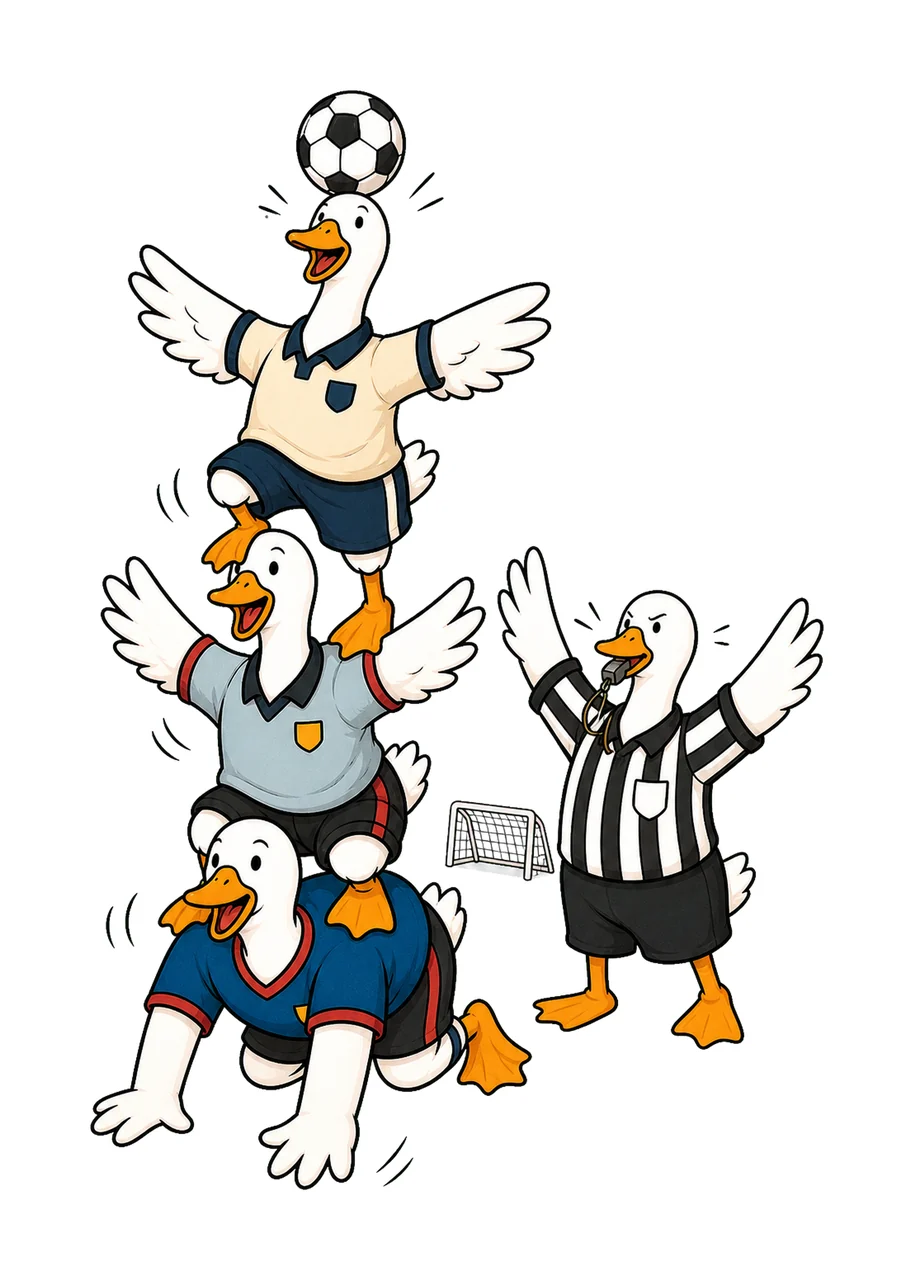 Funny Goose Soccer Team Digital Referee Goalie Variation E