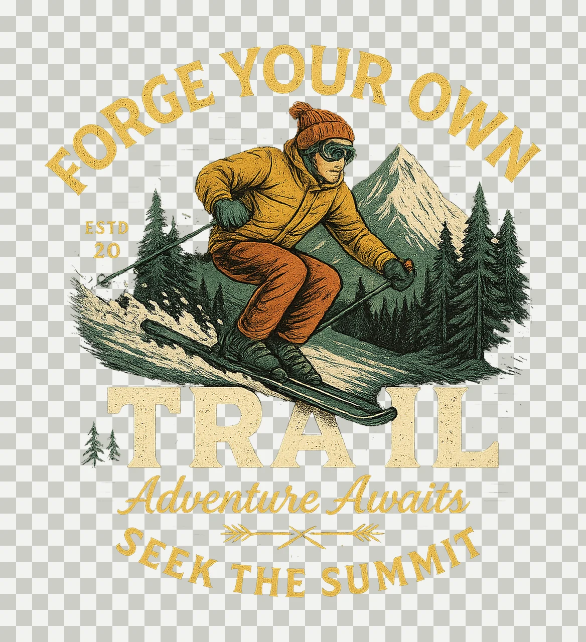 Retro Skiing shirt Vintage Skier Sublimation Winter Sports transparency and detail preview thumbnail
