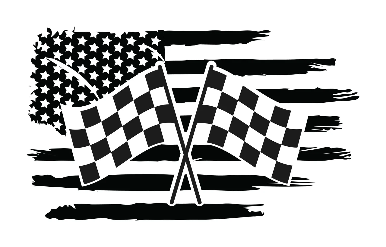 Flag Two Crossed Flags Over A Horizontal Distressed stars Variation