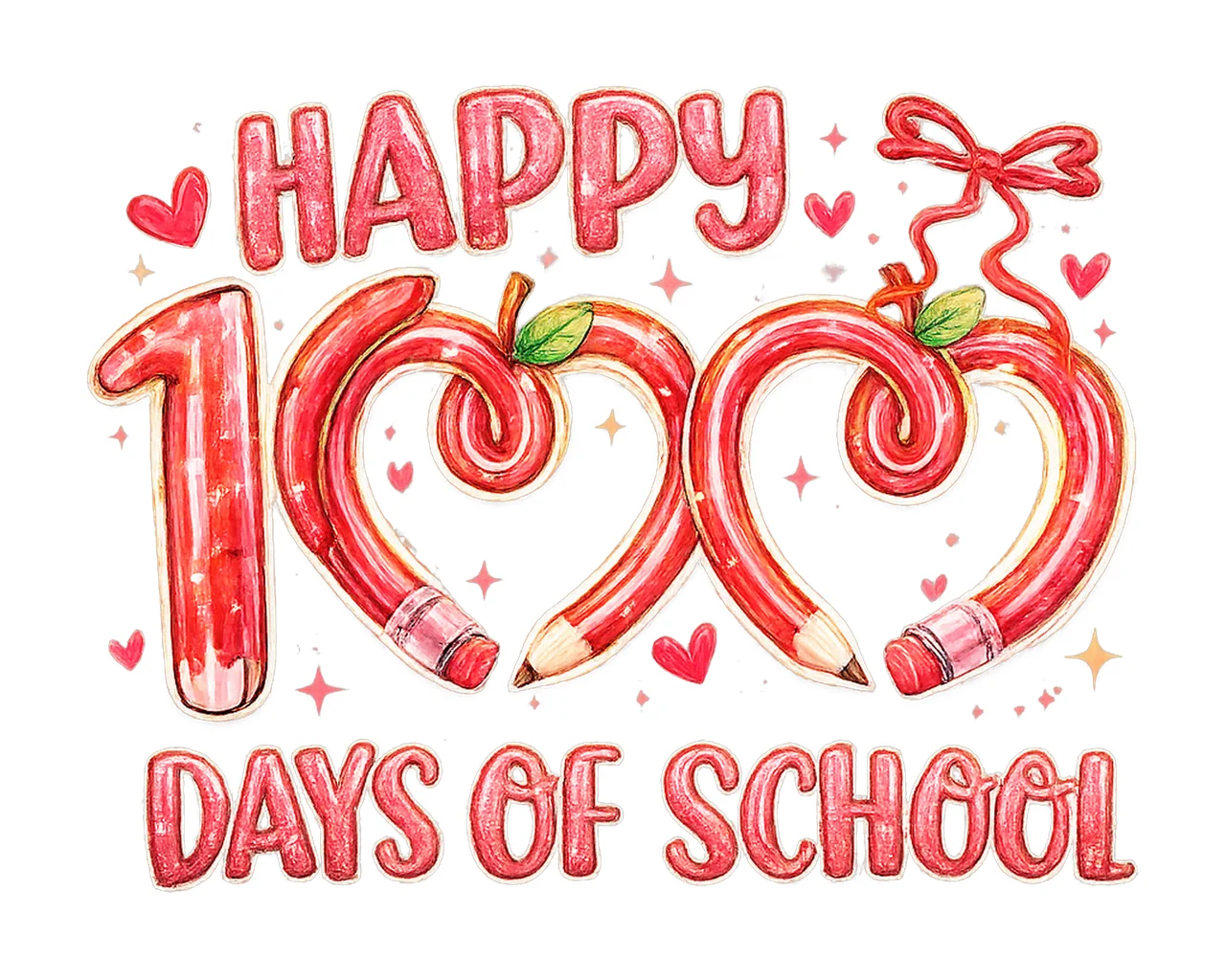 Happy 100 Days 100 Days Of School Design Teacher Valentine