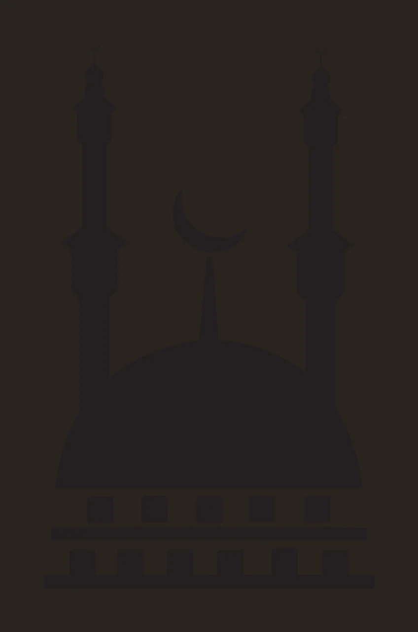 Black Mosque Silhouette With Crescent Moon dome two towers contrast preview thumbnail