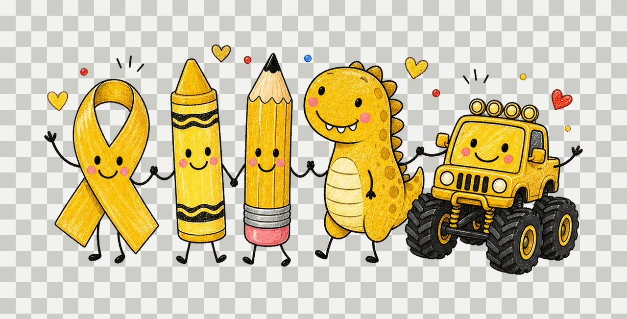 Childhood Cancer Awareness sublimation instant Variation A transparency and detail preview thumbnail