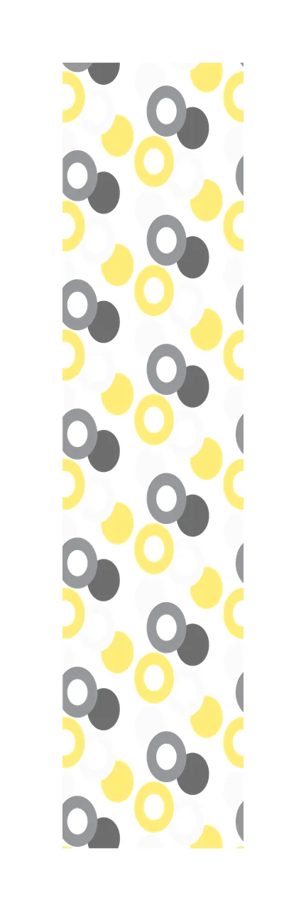 Geometric circle pattern Illustration with circles, rings, donuts and overlapping circles in yellow, grey and dark grey