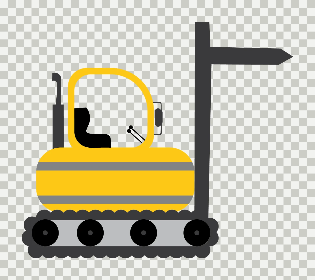 Black Silhouette Of Crawler Equipment With A Tall machinery transparency and detail preview thumbnail