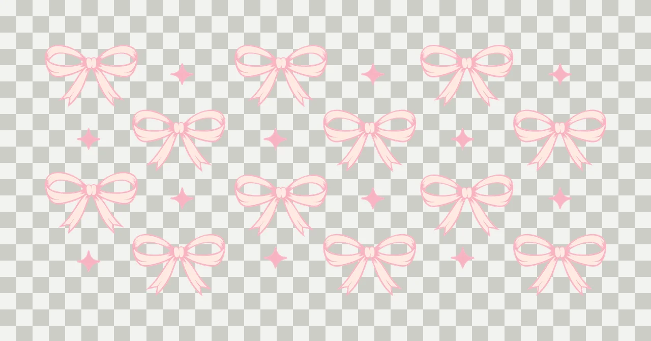 Can Glass Wrap Repeating Bows And Stars Pattern bow star silhouette transparency and detail preview thumbnail