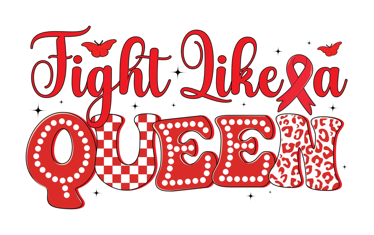 Ribbon Fight Like A Queen Lettering display butterfly script and