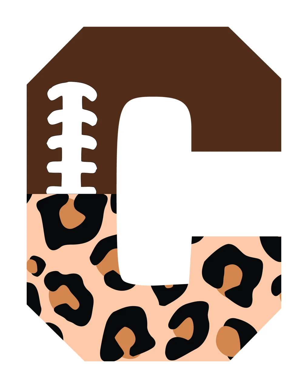 Football Font Half Leopard Character 11 american gridiron touchdown