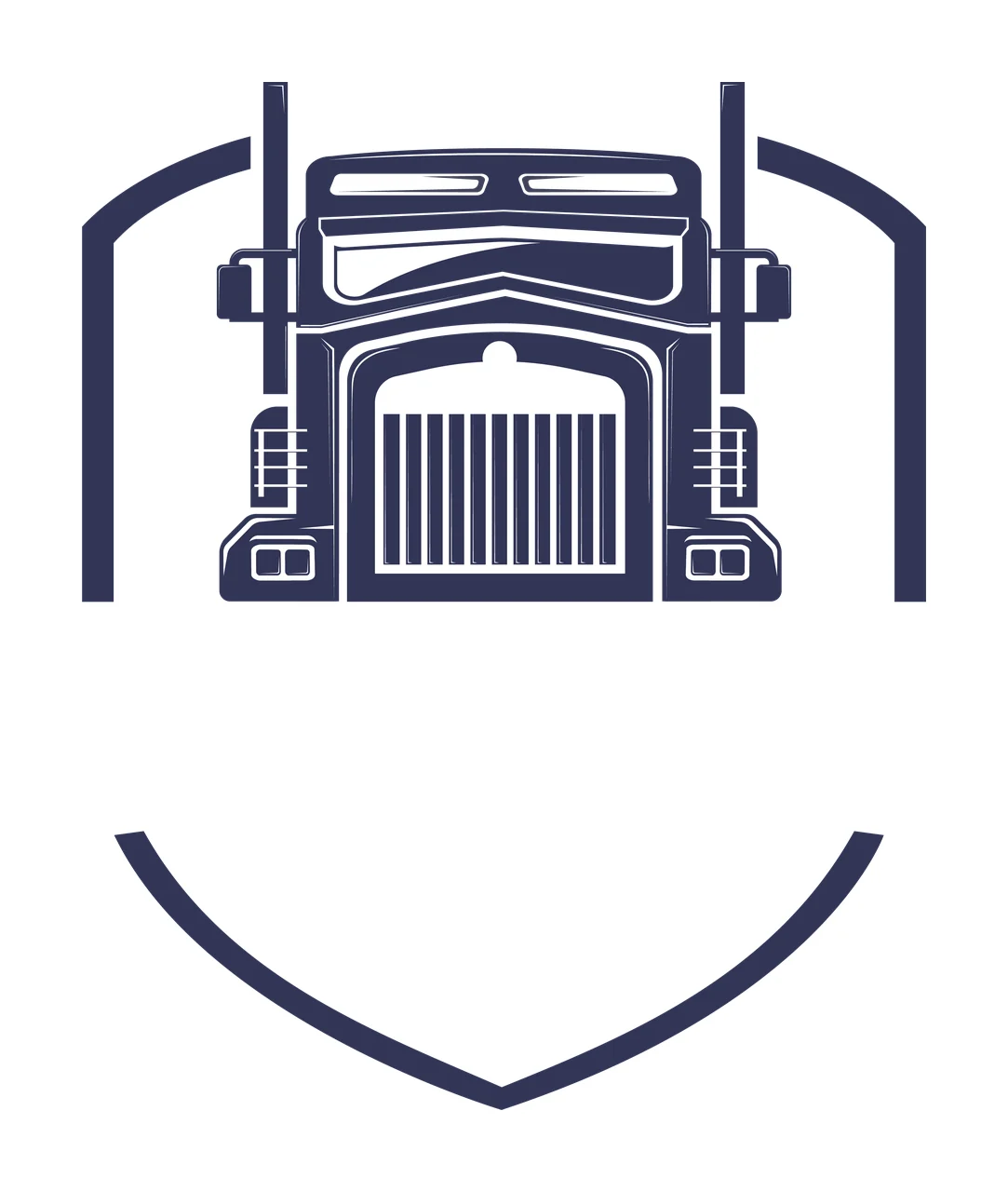 Truck Front Shield Emblem Graphic and Framing cab line art