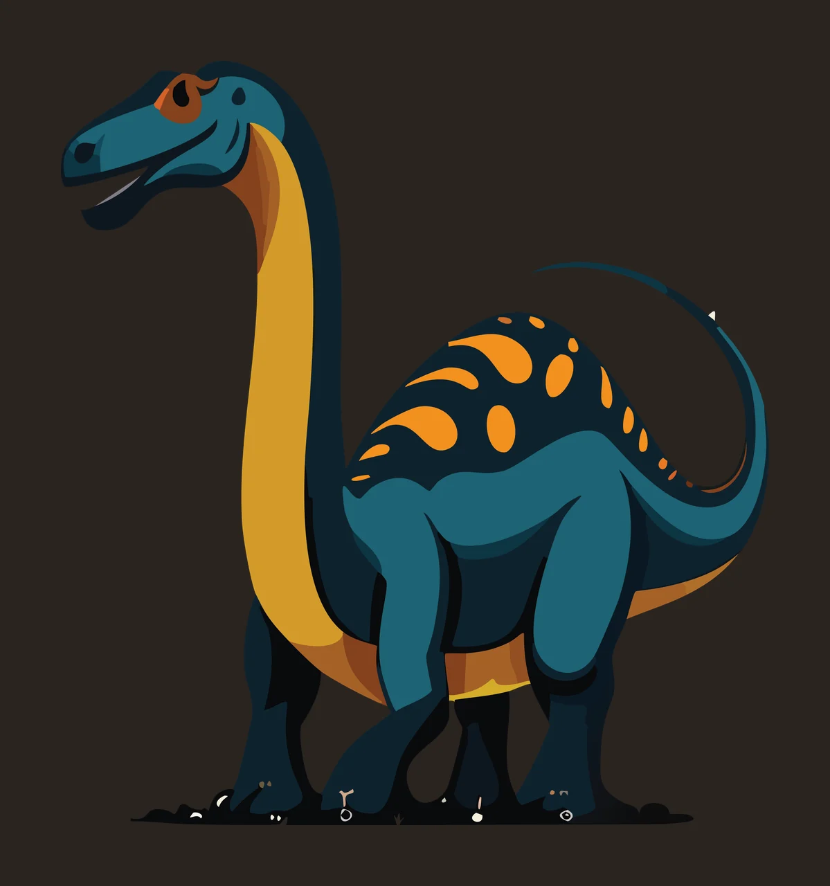 Dinosaur Standing Silhouette Line Art ground black white animal contrast preview thumbnail