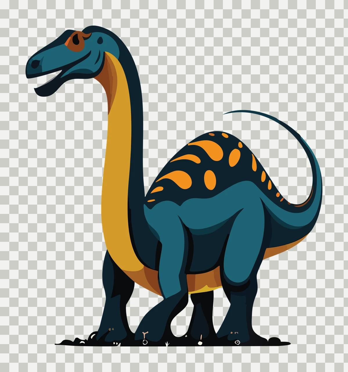 Dinosaur Standing Silhouette Line Art ground black white animal transparency and detail preview thumbnail