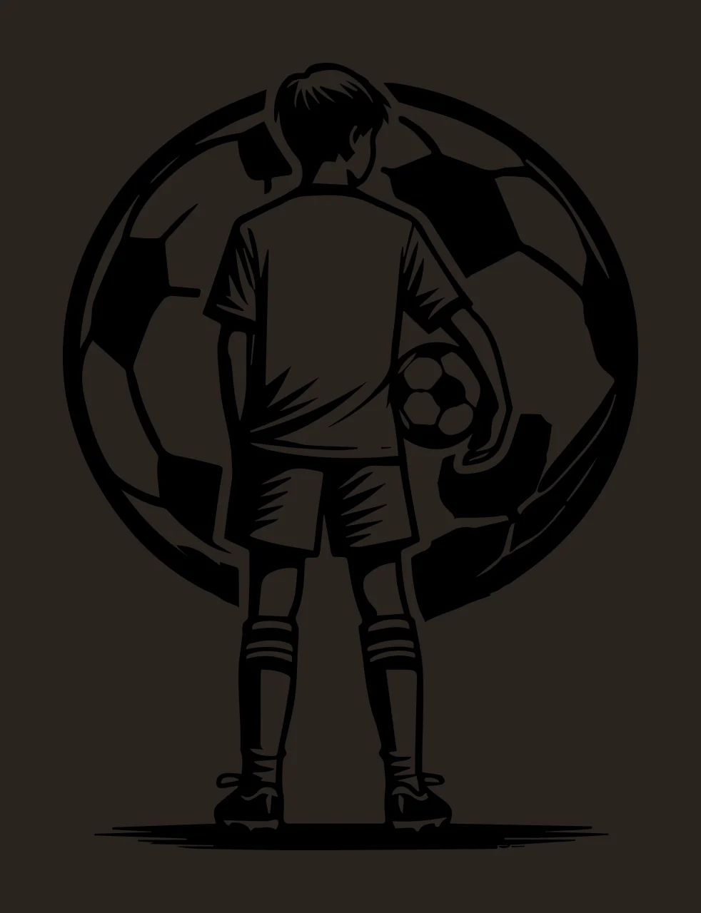 Soccer Ball Player With Graphic standing uniform line art black contrast preview thumbnail