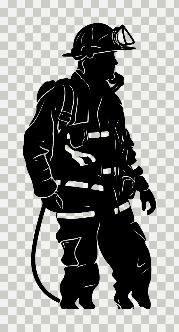 Can Glass Wrap Firefighter Standing With Person transparency and detail preview thumbnail