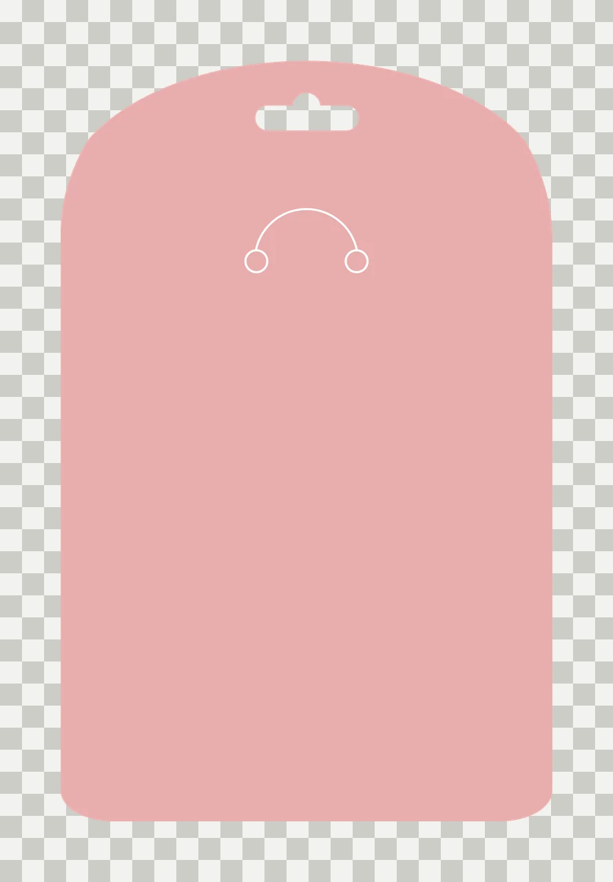 Keychain Black Rounded Top Hanging Label slot flat silhouette transparency and detail preview thumbnail